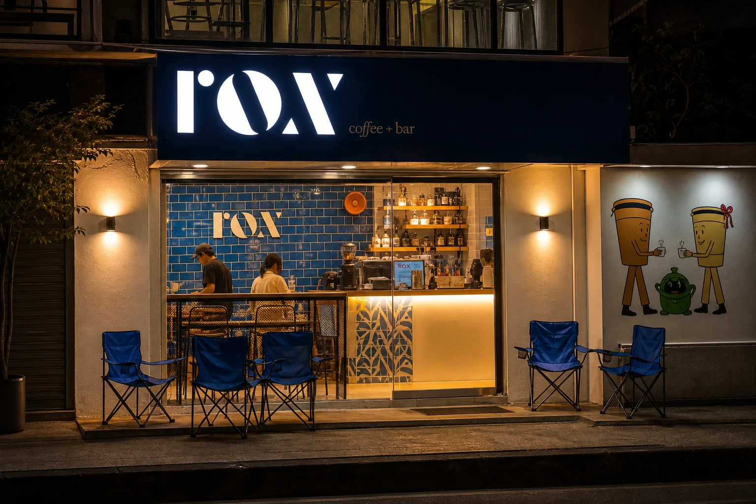 ROX Coffee + Bar storefront facade